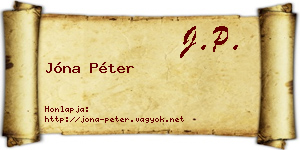 Jóna Péter névjegykártya
