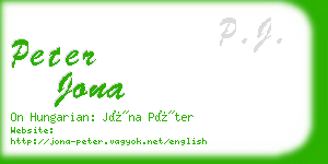 peter jona business card